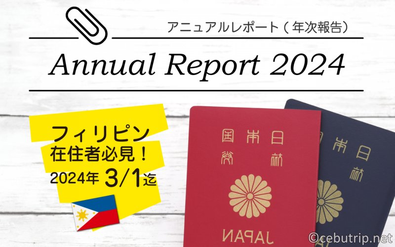 Annual Report（アニュアルレポート）の手続きは2024年３月１日迄！フィリピン在住者必見