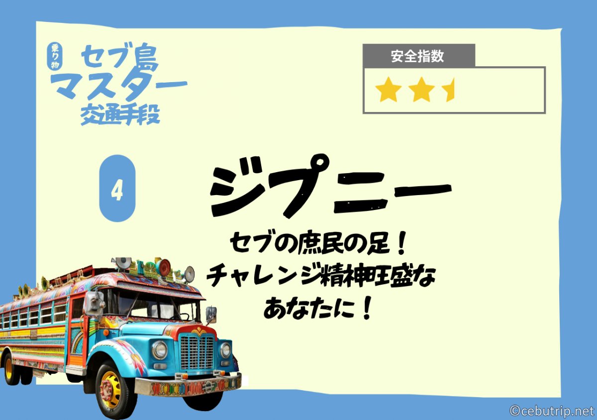 【2025年最新】セブ島旅行の移動手段を全解説!Grab・タクシー・ジプニーの料金と安全徹底比較